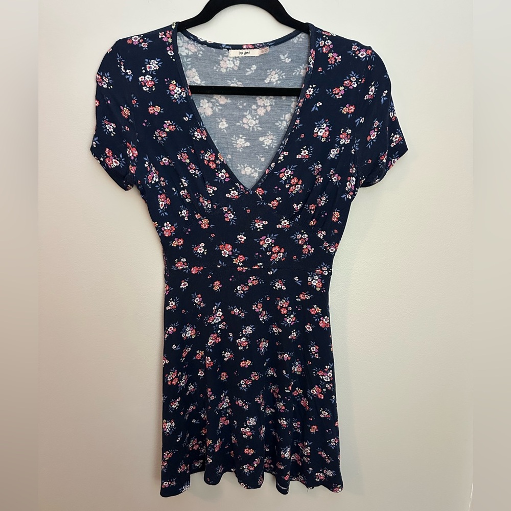 Mi Ami Floral Dress Navy XS EUC